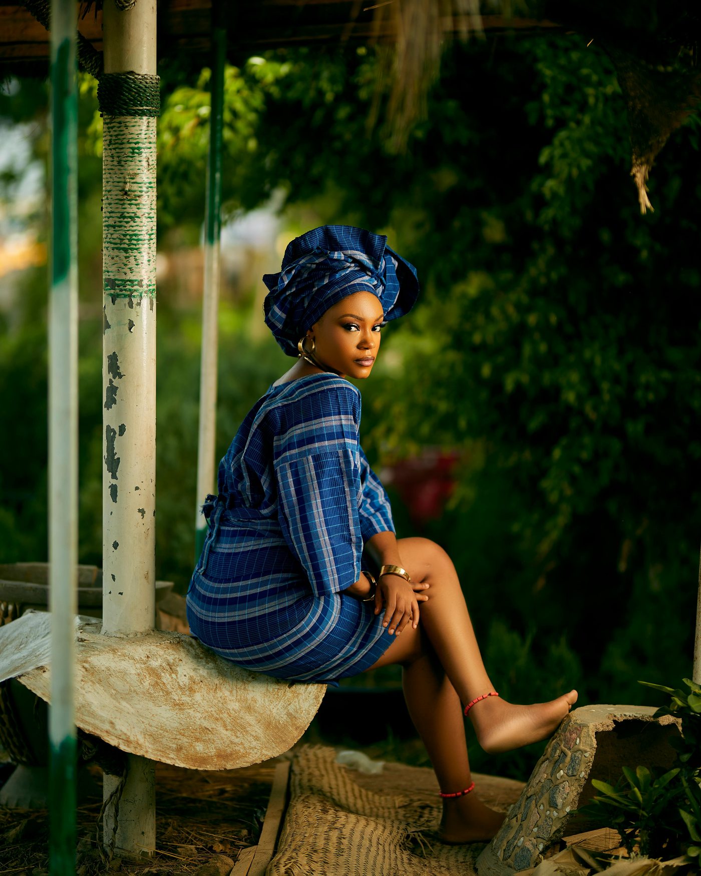 A lady dressed in ogodogodo fabric